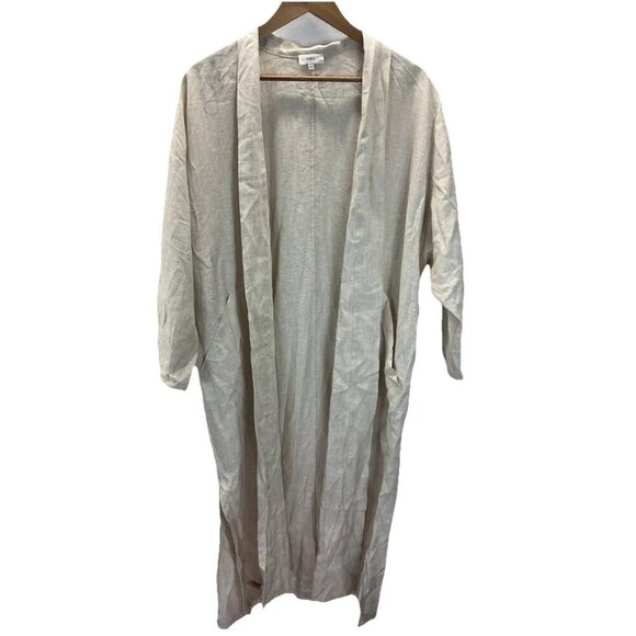 Ozma‎ of California Tan Linen robe Luxury Resort size M/L